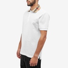 Burberry Men's Cody Check Collar Polo Shirt in White