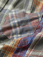 Needles - 7 Cuts Panelled Checked Cotton-Flannel Shirt - Gray