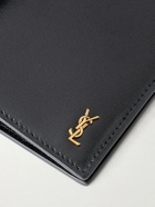 SAINT LAURENT - Tiny Cassandre Logo-Appliquéd Leather Bifold Wallet