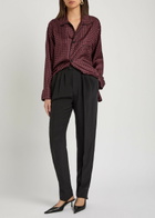 Saint Laurent Patterned Silk Shirt Bordeaux