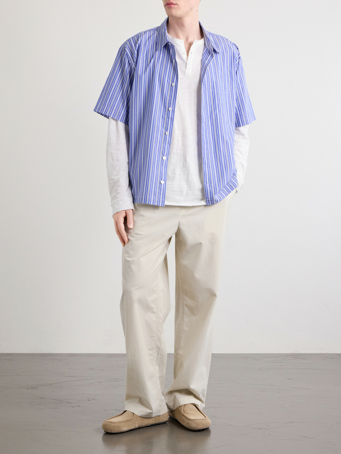 Aimé Leon Dore - Striped Cotton-Poplin Shirt - Blue