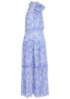 Rixo Abi Floral-print Chiffon Maxi Dress Light Blue