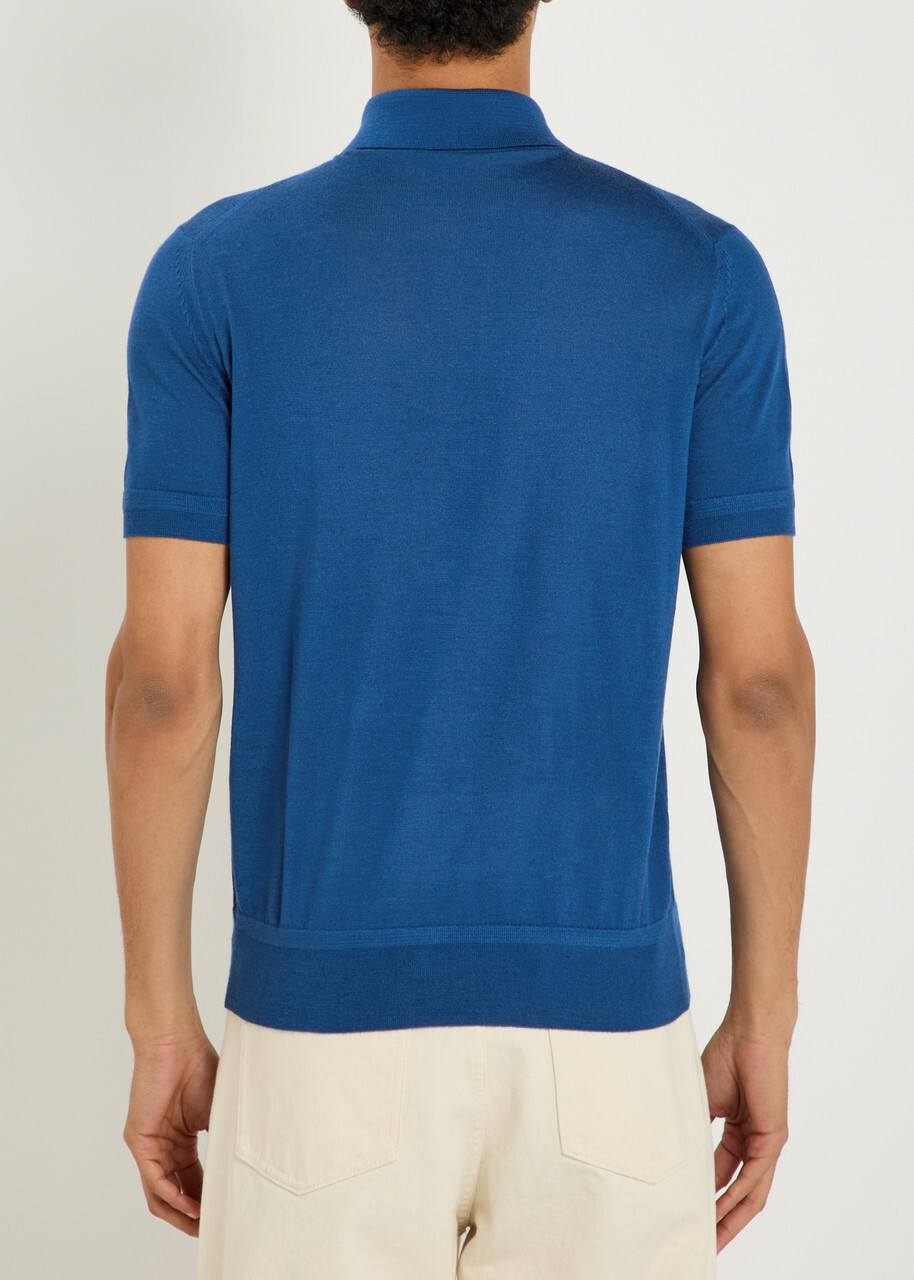 Tom Ford Gauge Cashmere and Silk-blend Polo Shirt Blue TOM FORD