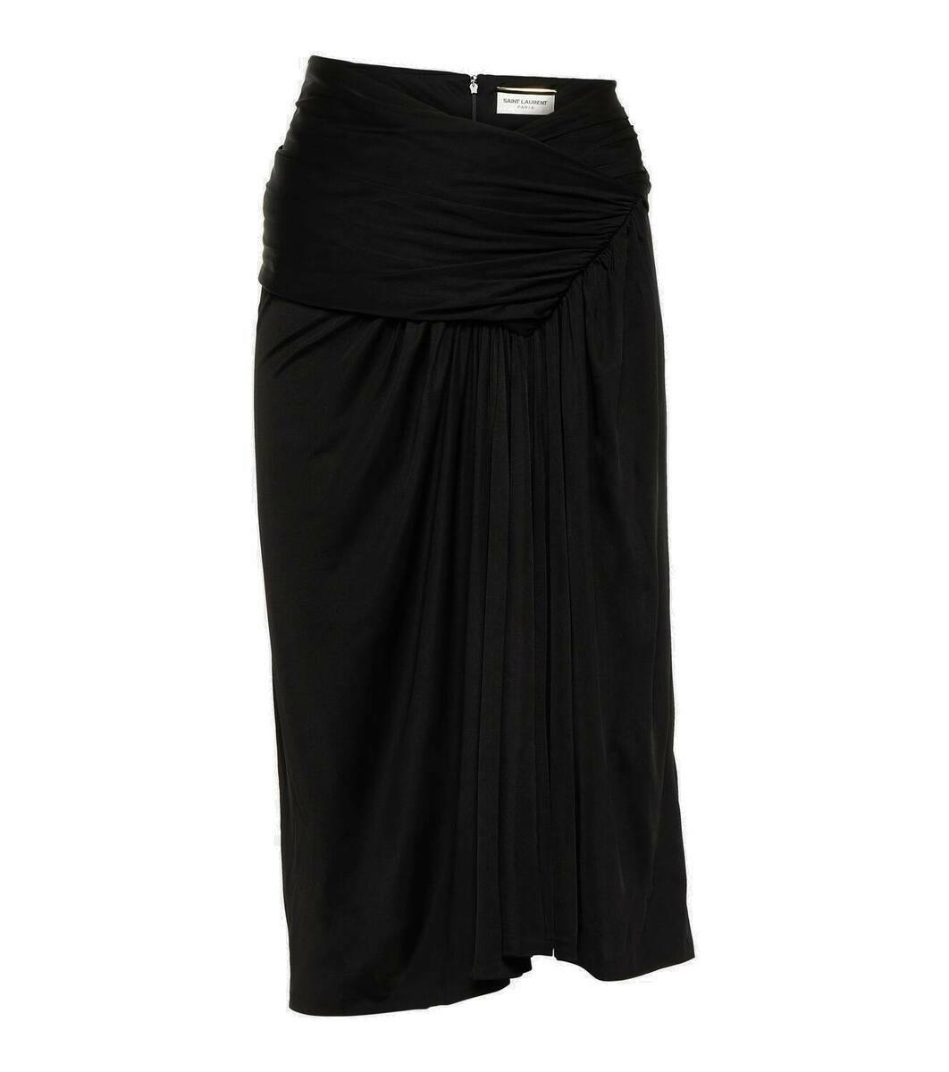 SAINT LAURENT Silk-satin maxi skirt