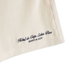Sporty & Rich Hotel du Cap Cursive Terry Short in Cream Navy