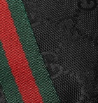 Gucci - Webbing-Trimmed Monogrammed Canvas Baseball Cap - Men - Black
