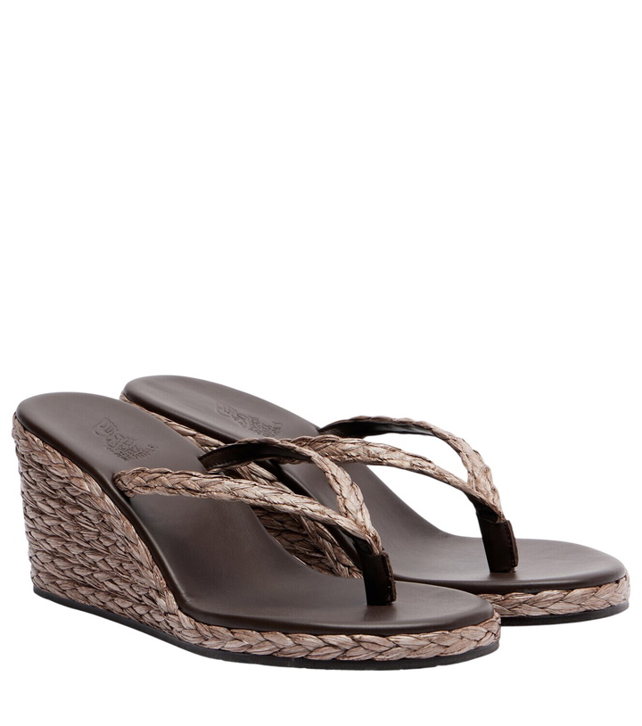 Photo: Ancient Greek Sandals Etheria raffia wedge thong sandals