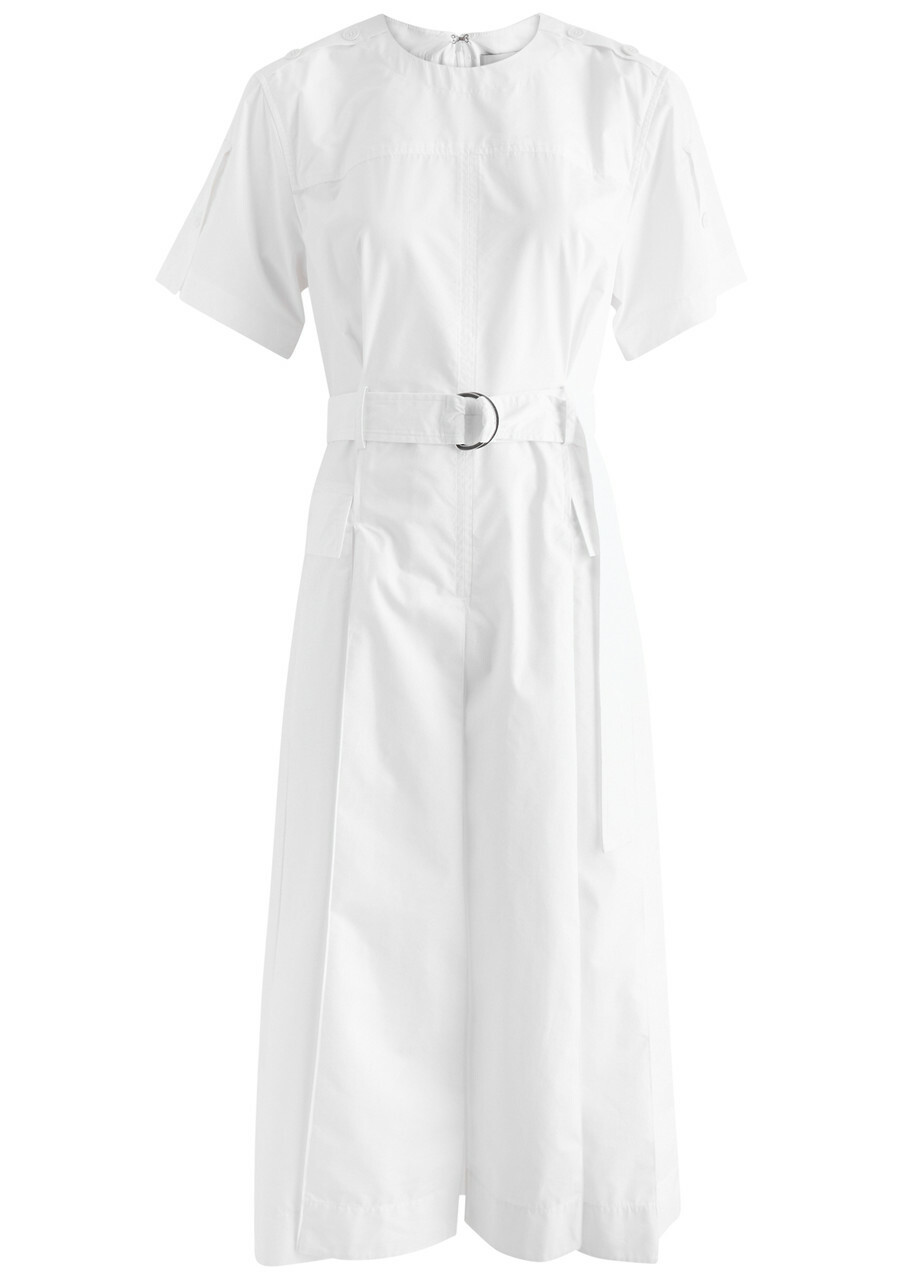 3.1 Phillip Lim Belted Cotton-blend Midi Dress White 3.1