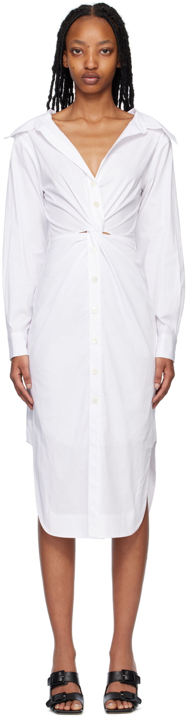Staud White Clea Midi Dress Staud Staud White Clea Midi Dress Staud