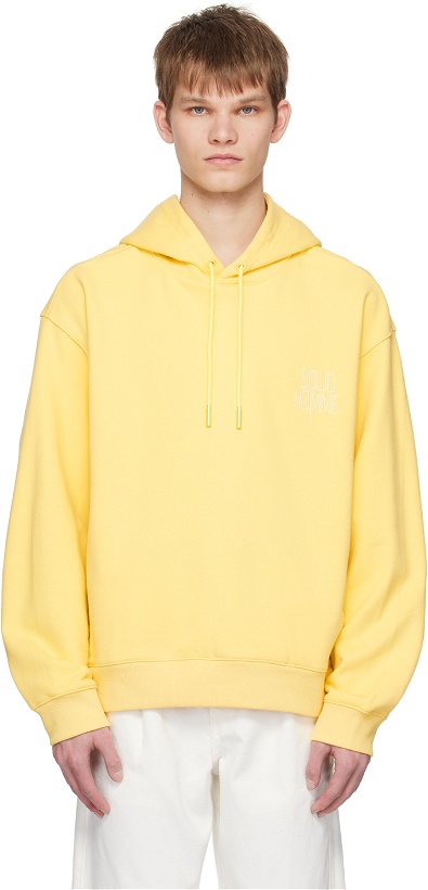 Photo: Solid Homme Yellow Embroidered Hoodie