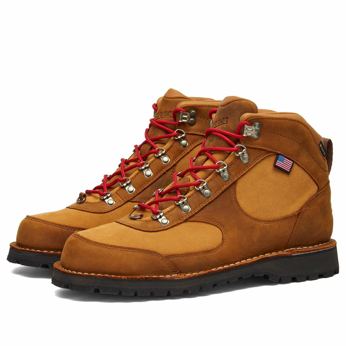 Danner Men's Cascade Crest Hiking Boot in Grizzly Brown/Rhodo Red