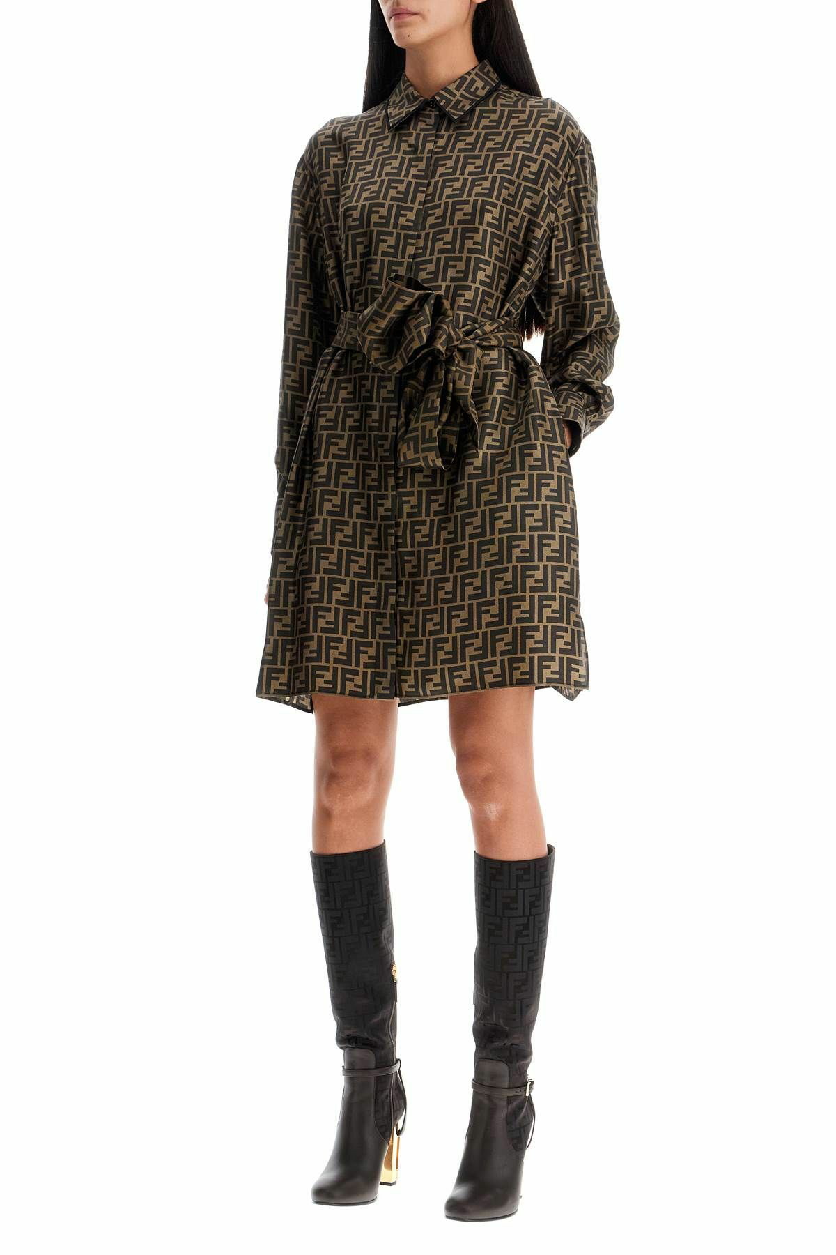 ワンピース FENDI FW24 ABITO MATT SATIN (FDD255ATR0 F0ZZ2) SchaferandweinerShops | Women's Clothing | fendi f0c1a