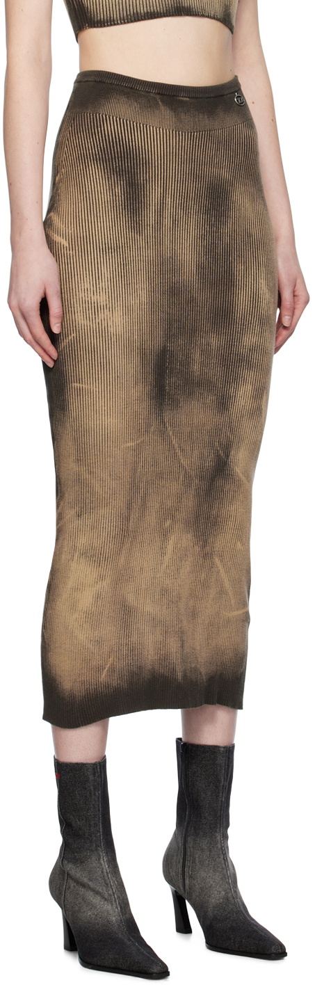 Diesel Brown M-Delma Midi Skirt Diesel