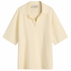 AMI Paris Men's Short Sleeve Polo in White Cream