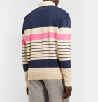 Mr P. - Twill-Trimmed Striped Cotton-Jersey Rugby Shirt - Multi
