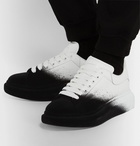 Alexander McQueen - Exaggerated-Sole Leather and Velvet Sneakers - White