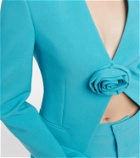 Blumarine - Rose-embellished collarless blazer