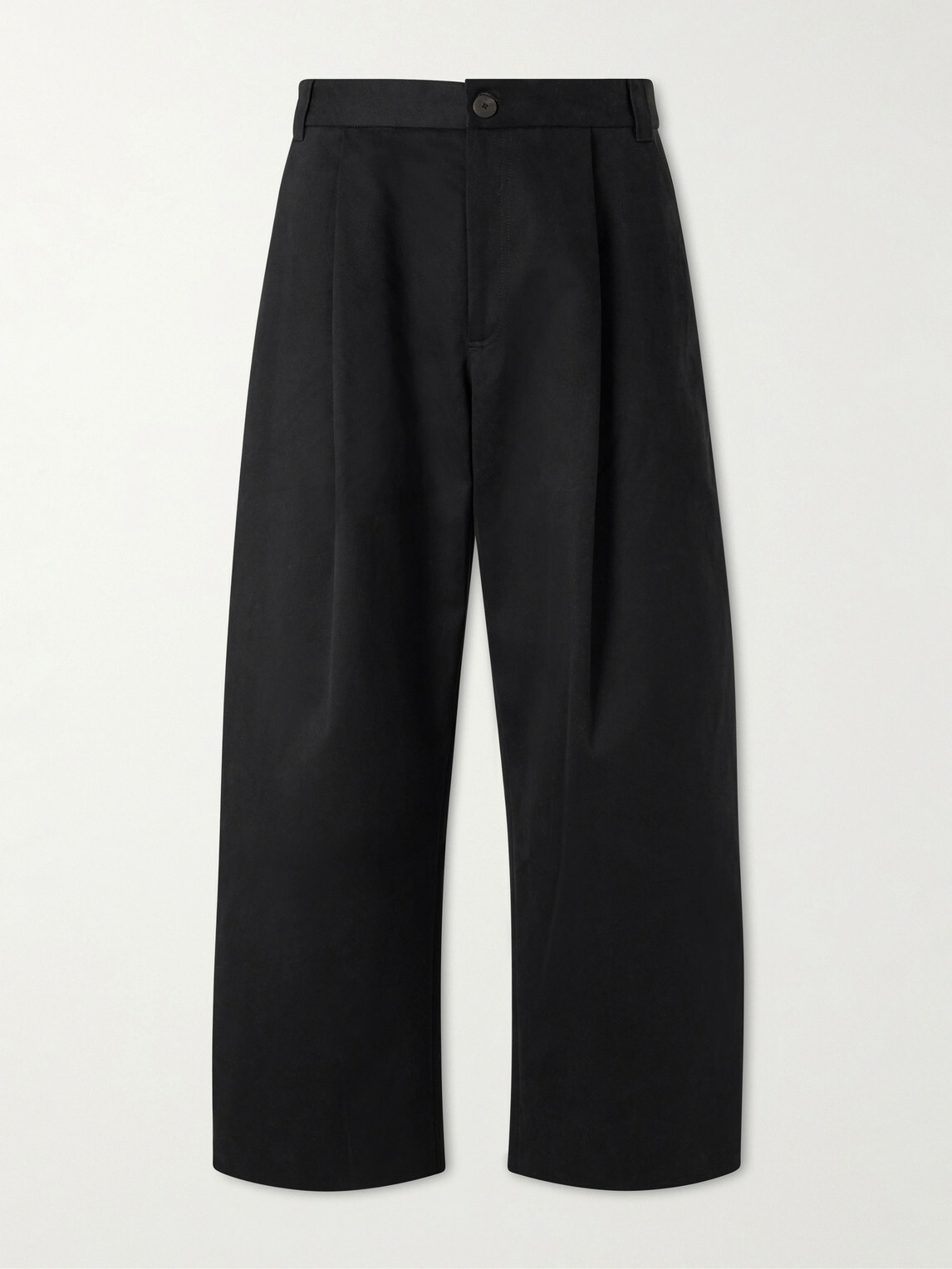 Studio Nicholson - Sorte Wide-Leg Pleated Cotton-Twill Trousers - Black