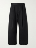 Studio Nicholson - Sorte Wide-Leg Pleated Cotton-Twill Trousers - Black