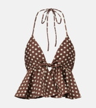 Montce Emma ruffled polka-dot top
