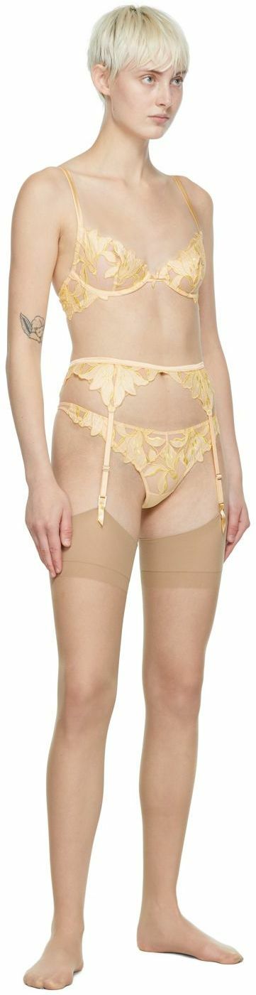 Fleur du Mal Yellow Lily Garter Belt