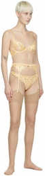 Fleur du Mal Yellow Lily Garter Belt