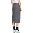 SHUSHU/TONG Gray Straight Fitted Midi Skirt