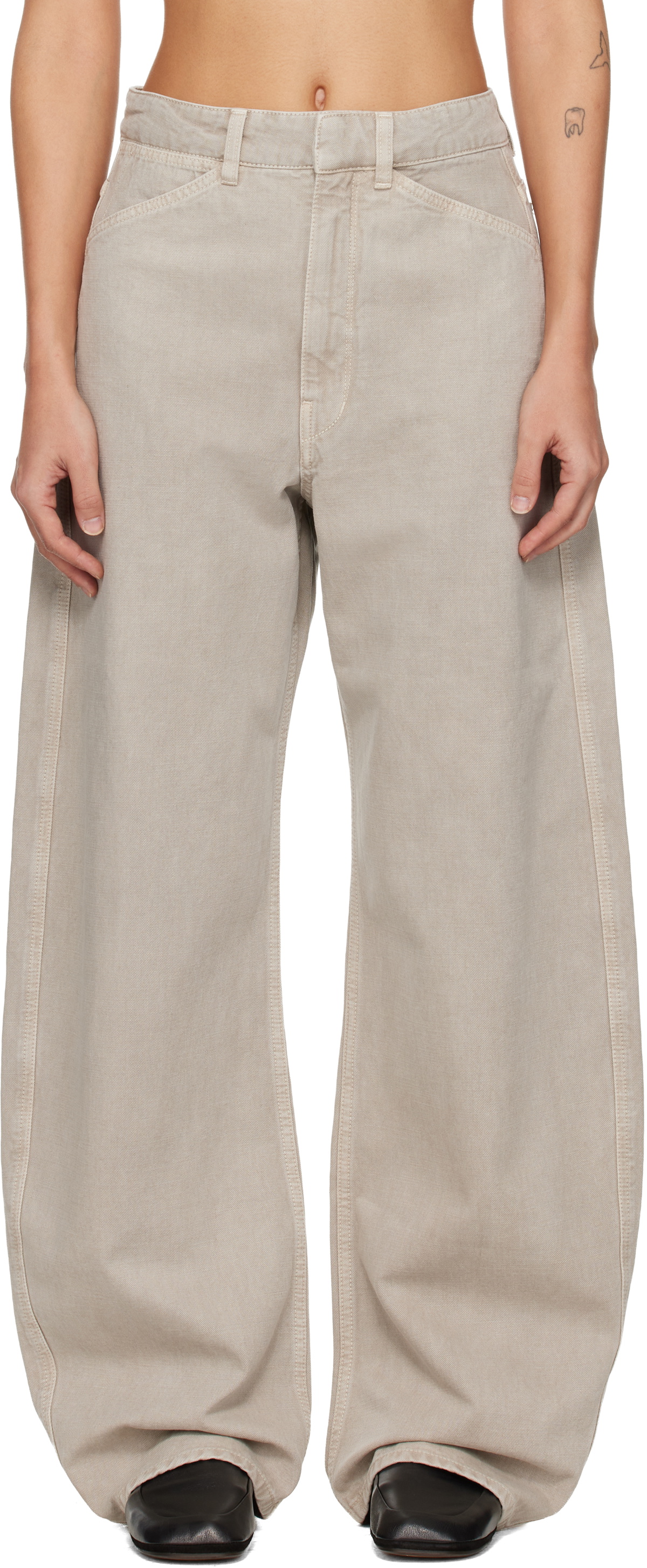 LEMAIRE Gray High Waisted Curved Jeans