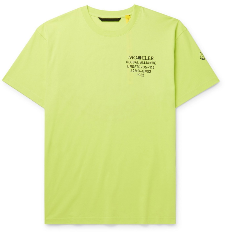 Photo: Moncler Genius - Undefeated 2 Moncler 1952 Logo-Print Cotton-Jersey T-Shirt - Yellow