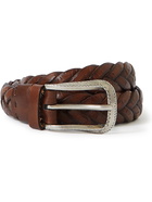 BRUNELLO CUCINELLI - 3cm Woven Leather Belt - Brown