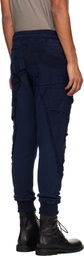 Greg Lauren Navy Stitchwork 50/50 Sweatpants
