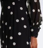 Rixo Elsie polka-dot georgette midi dress