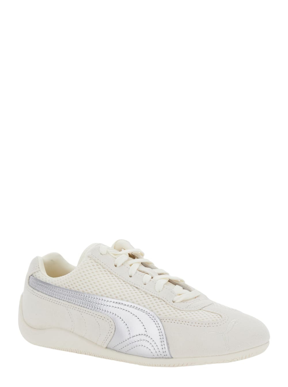 Puma speedcat Beige Low Top Sneakers With Logo Patch On The Tongue And Formstrip Logo Detail On The Sidei N Leather And Mesh Unisex