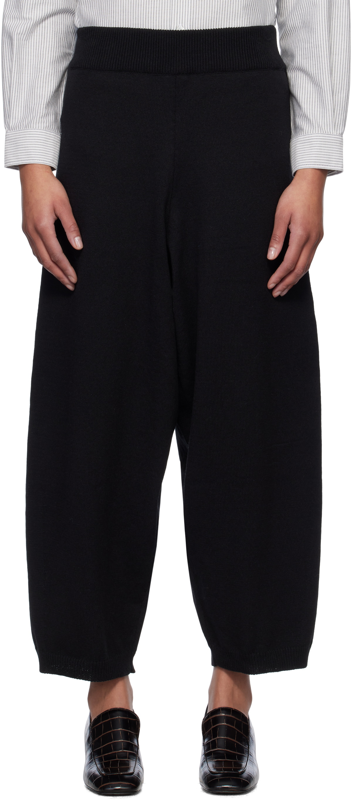 Cordera Black Cotton Knitted Lounge Pants
