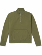 Drake's - Cotton-Jersey Half-Zip Sweatshirt - Green