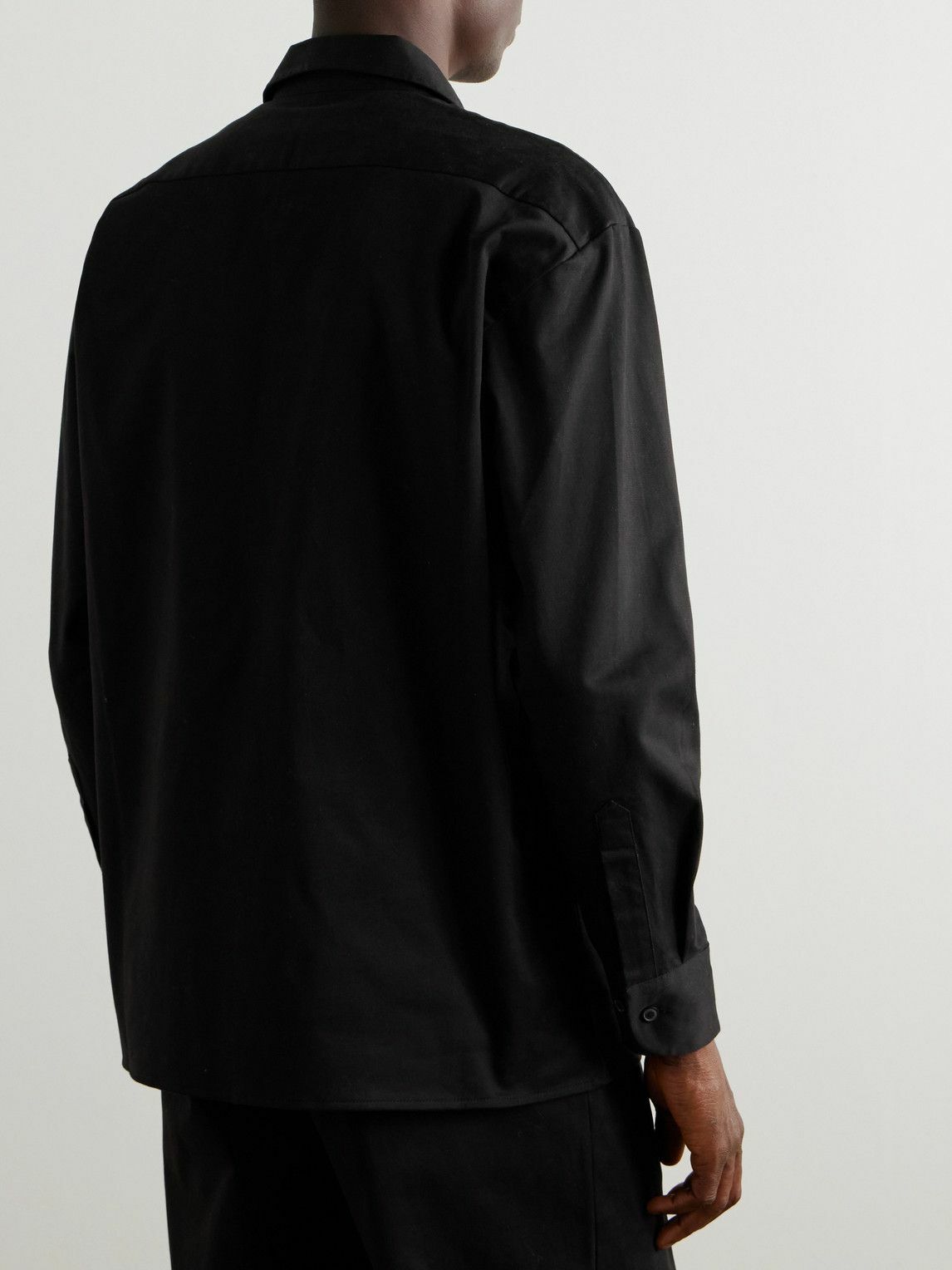 Ghiaia Cashmere - Cotton-Twill Shirt - Black