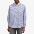 DONNI. Women's Stripe Pop Shirt in Navy Stripe