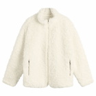 SKIMS Women's Faux Fur Zip Up Jacket in Egret
