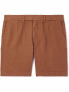 Mr P. - Straight-Leg Linen Bermuda Shorts - Red