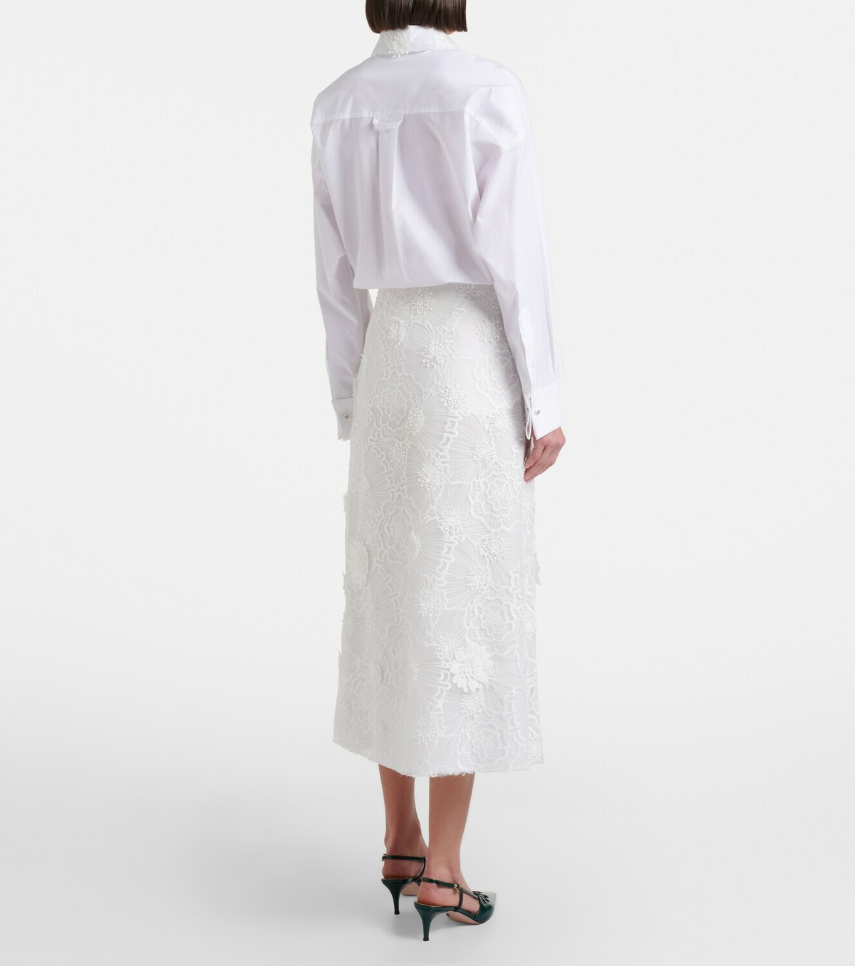 Dorothee Schumacher Sheer Meadow floral organza midi skirt