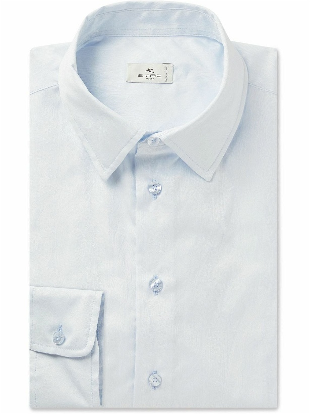 Photo: Etro - Paisley Cotton-Jacquard Shirt - Blue