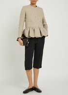 Liberowe Peplum-hem Linen Jacket Beige