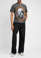 Warren Lotas Embroidered Straight-leg Jeans Black