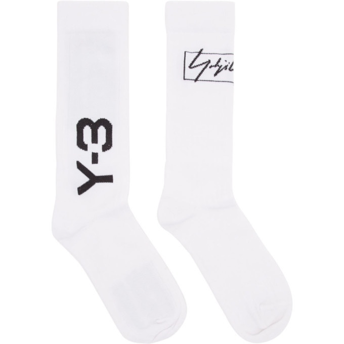 Photo: Y-3 Off-White Wool and Nylon Socks