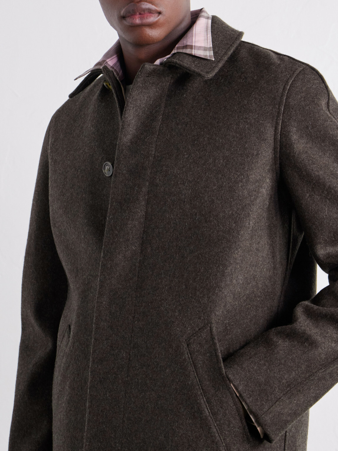 A.P.C. - Auster Brushed Wool-Blend Coat - Brown