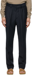 Margaret Howell Navy Wool Dense Twill Trousers