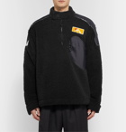 Off-White - Shell-Trimmed Fleece Half-Zip Sweatshirt - Black