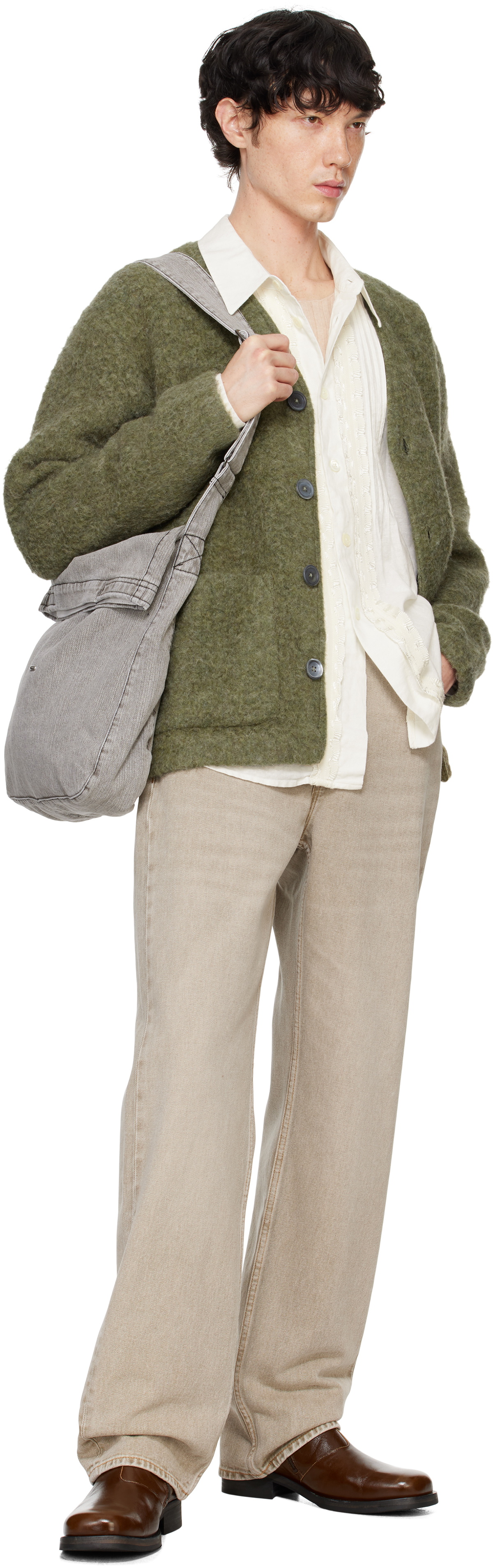 OUR LEGACY Green Brushed Cardigan Our Legacy