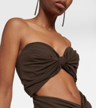 Saint Laurent Cutout crêpe jersey maxi dress