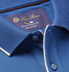 Loro Piana - Contrast-Tipped Stretch-Cotton Piqué Polo Shirt - Blue